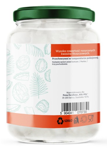 NERAFINOVANÝ KOKOSOVÝ OLEJ 500ml Extra panenský