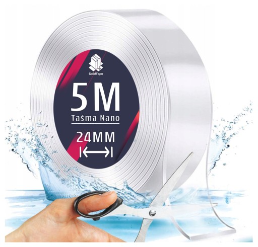 Obojstranná NANO montážna páska, opakovane použiteľná, vodeodolná, silná, 5M