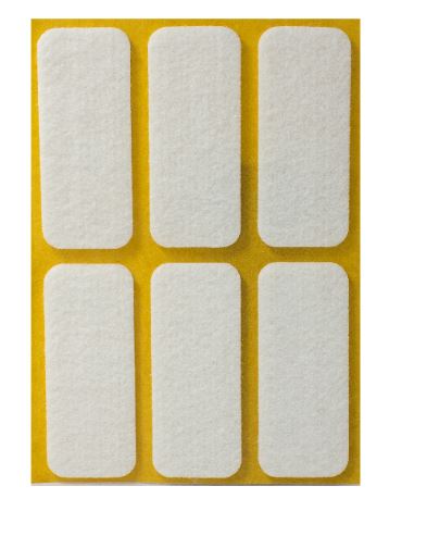 Samolepiace plstené podložky, biele, 25x60, 6 ks