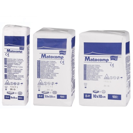 Matocomp Nesterilné gázové obklady 8W 13N 5x5cm