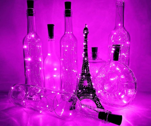 KORKA NA FĽAŠU 20 LED drôtených lámp Vianočný stromček Ružová 124