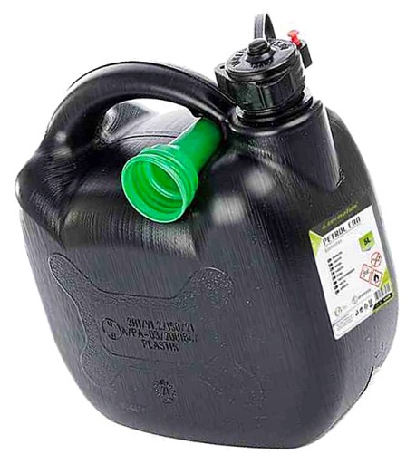 PLASTOVÁ KANISTRA PALIVA, 5L, OVÁLNY, ČIERNA