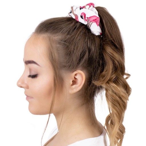 HAIR RUB, scrunchies, biela FLAMING