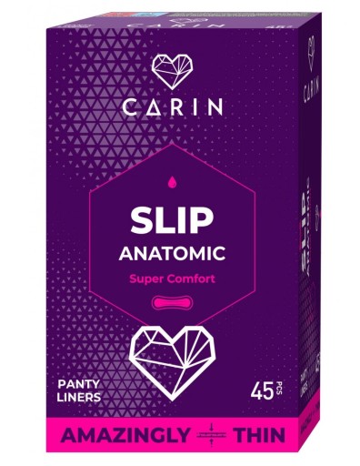 Hygienické vložky CARIN SLIP ANATOMIC, 45 ks