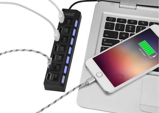 USB HUB 7 PORTOVÝ SPÍNAČ ROZDEĽOVAČA