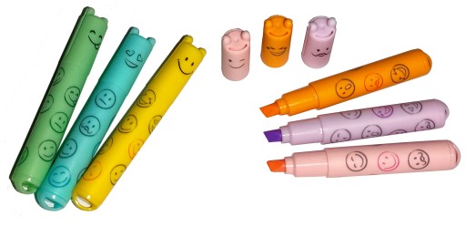 Mini pastelové zvýrazňovače Uszaki Smile - Happy Color - 6 farieb