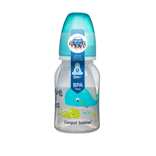 Canpol Fľaša úzka 120ml LOVE&SEA PINK