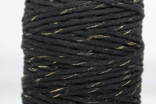Macrame Cord bavlna zlatá niť čierna ekologická 100m 3mm