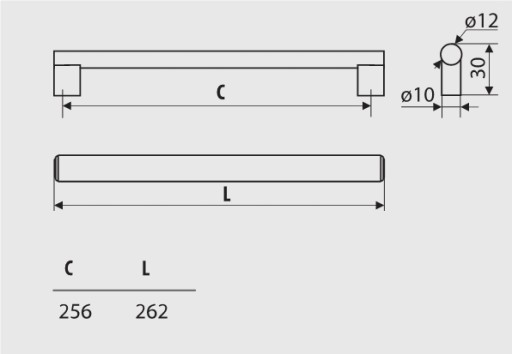 GAMET, Zábradlie RE81, saténový chróm, 256mm