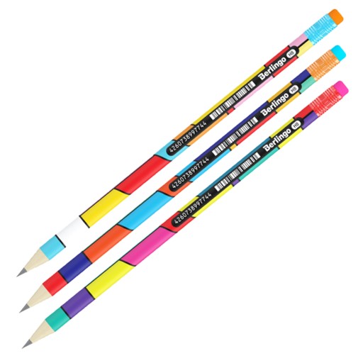 ceruzka s gumou HB COLOR BLOCK BERLINGO MIX 1 ks.