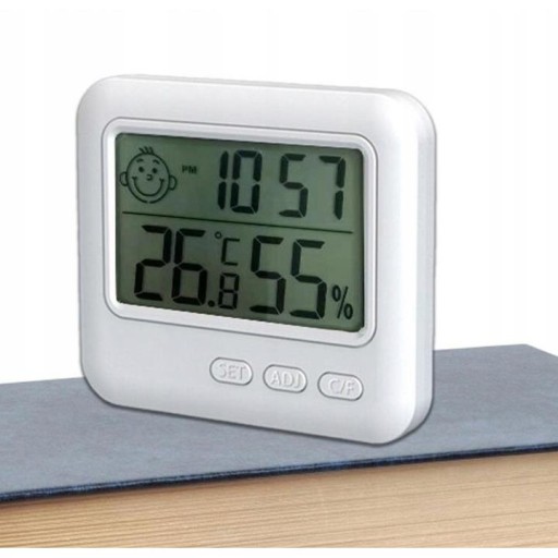 Teplomer, vlhkomer, vlhkomer, hodiny, meteostanica od -20C do 570C