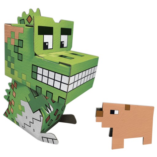 Maľovanie podľa čísel 3D figúrka dinosaura Kidea