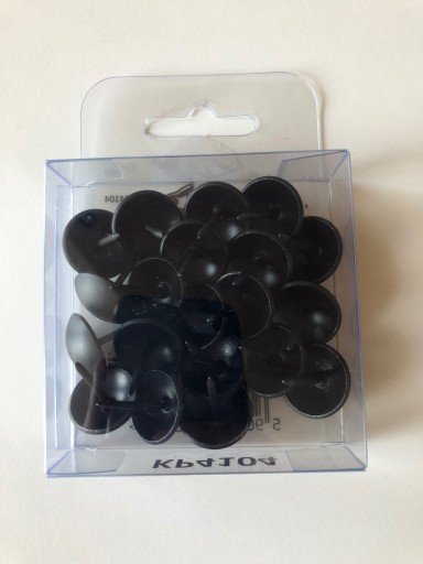 GOMBÍKY ČALÚNNE ČIERNE špendlíky 19 mm - 20 ks