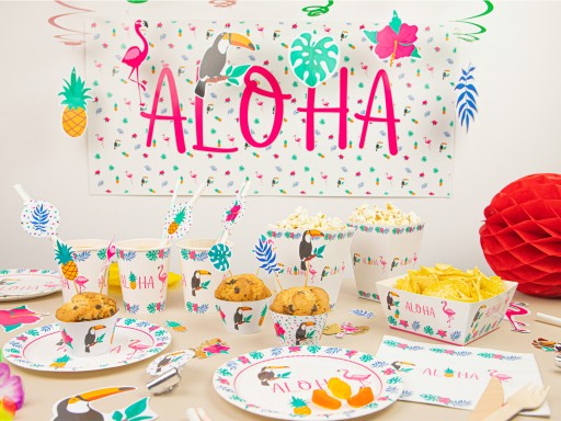Aloha Hawaii narodeninové taniere 18cm 6ks