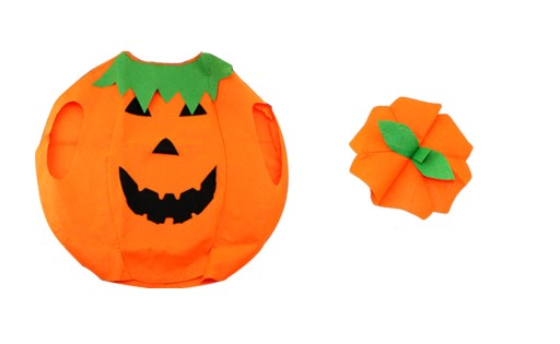 TEKVICOVÝ OUTFIT JEDNORÁZOVÝ HALLOWEEN TEKVICOVÝ KROJ VITAMÍNY JESEŇ + KLOBÚK