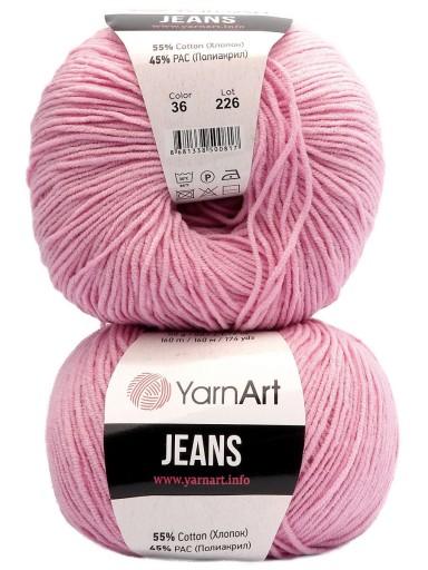 YARNART JEANS priadza 36 ružová