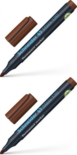 Permanentný popisovač Schneider Maxx 130, okrúhly, 1-3 mm, hnedý