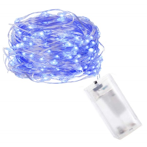 DRÔTOVÉ SVIETIDLÁ 10 LED BATÉRIOVÉ MODRÁ 10 LED