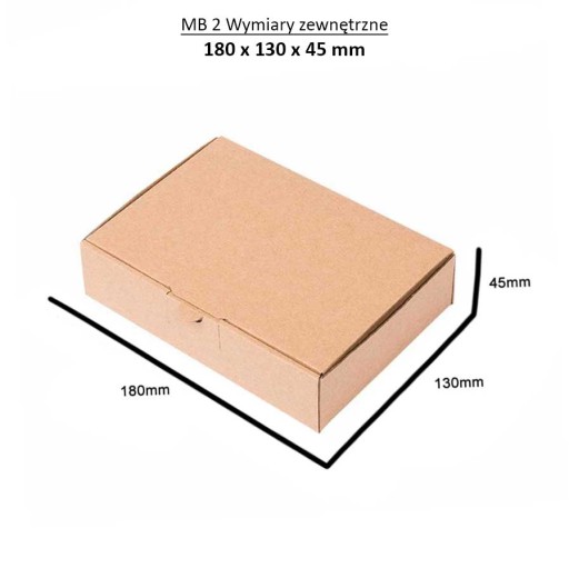 Tvarovaná kartónová krabica 180x130x45mm MB2 A6 silná 25 ks