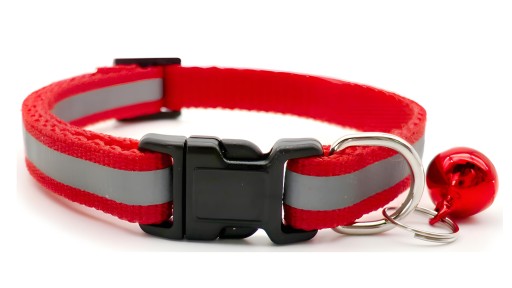 Obojok pre malé psy a mačky, REFLEXNÝ, NASTAVITEĽNÝ, dĺžka 19-32 cm, červený
