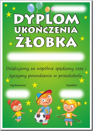 Diplom: Ukončenie škôlky (3. deti) formát A4