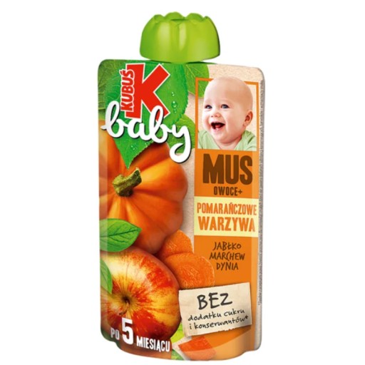 KUBUŚ Baby jablková mrkvová tekvicová pena bez cukru 100g