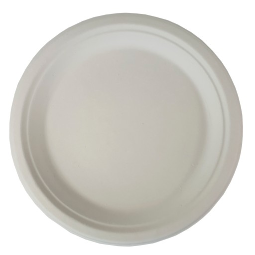 TANIER BIELY 9'' z cukrovej trstiny 22cm PAPIEROVÉ TANIERE na grilovanie 10x