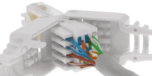RJ45/8P8C UTP kat.5E zástrčka, krútená dvojlinka, drôt/lanko AWG23-26, bez náradia