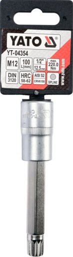 YATO - DRÁŽKOVÝ L-KEY BIT 1/2 M12 L100MM