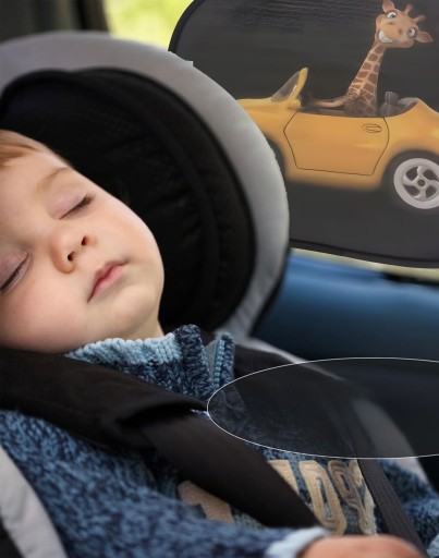 2X SLNEČNÁ CLONA DO AUTO PRE DETI OKIENKO DO AUTO UV ŽIRAFA