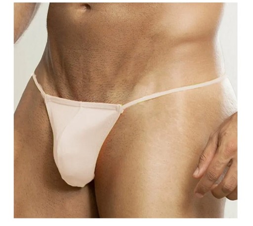 SEXY PÁNSKE JEMNÉ tangá, BÉŽOVÉ, XL