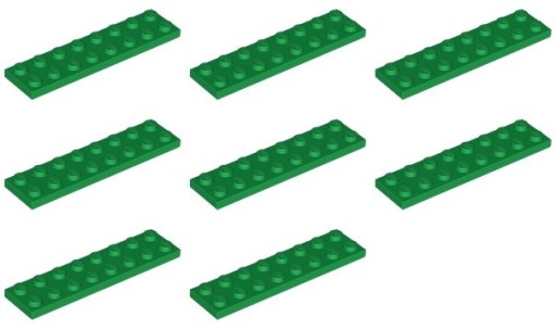 LEGO 3034 TANIER 2x8 zelený NOVINKA (20g) 8 ks