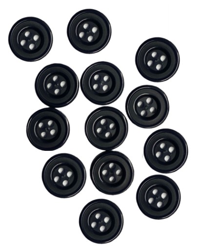 Odevný gombík tmavomodrý okrúhly gombík 15mm 144 ks