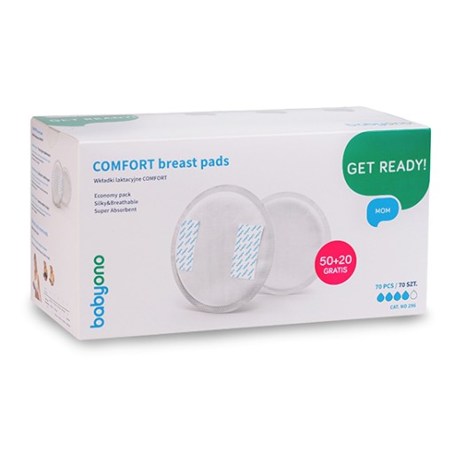 BABYONO COMFORT LAKTAČNÉ VLOŽKY BIELY 50 + 20 ULTRA ABSORPČNÉ PRIEDUŠNÉ