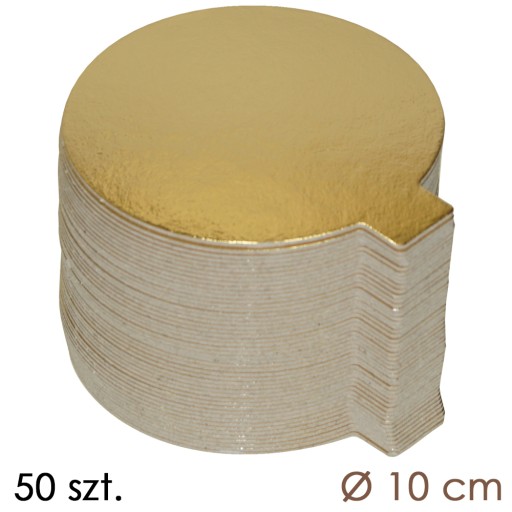 Banketové mini podložky do monoporcií 10 cm - zlatá podložka 50 ks