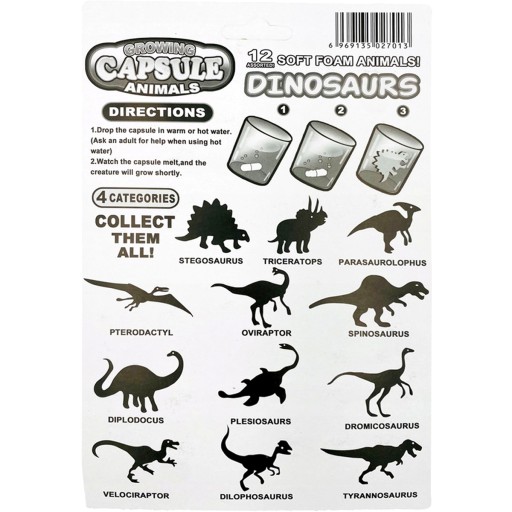 12x MAGICKÉ KAPSULY RASTÚCE VO VODE DINOSAURY ZVIERATÁ HRY V KÚPEĽOCH