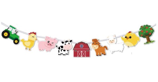 BANNER narodeninová girlanda FARM zvieratká