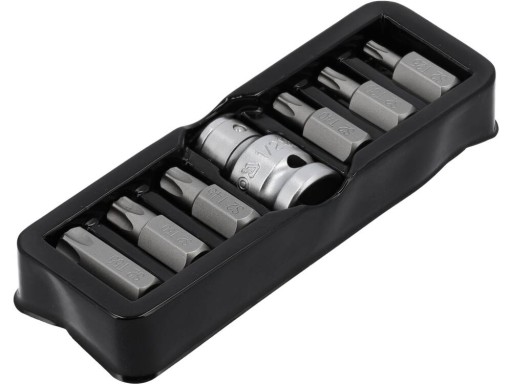 Skrutkovacie bity TORX T25 - T55 + adaptér, s otvorom / sada 7 kusov YATO