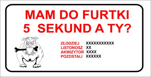 Nápis MUSÍM VRÁTNU DO 5 SEKÚND - 12x24 cm