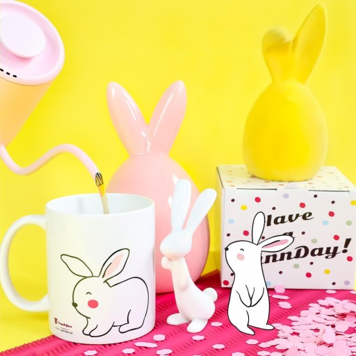 Hrnček Funny Bunny s potlačou, 300ml, darček pre veľkonočného zajačika