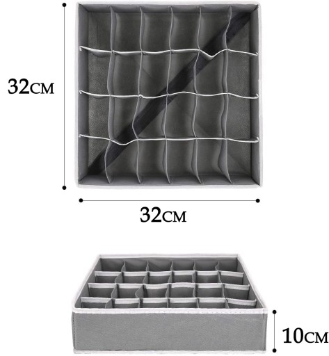 Organizér na spodnú bielizeň na ponožky 32 * 32 cm Pre zásuvku šatníka s 24 priehradkami