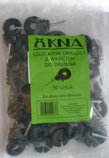 Okrúhly izolátor s pastierskou skrutkou 50 ks AKNA