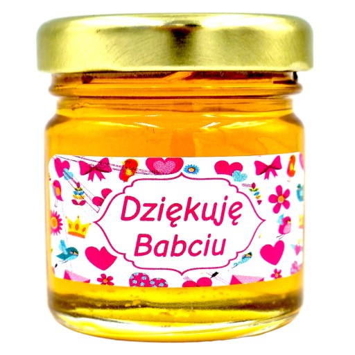 MEDOVÝ mini med BABIČKOVÝ DEŇ v tégliku 40g s nálepkou ĎAKUJEM BABIČKA