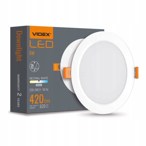 LED STROPNÉ SVETLO Zapustené okrúhle Biele Moderný dizajn 6W 4000K