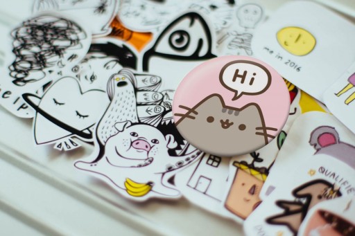 Pusheen kolíček na šaty 5 kusov do batohu