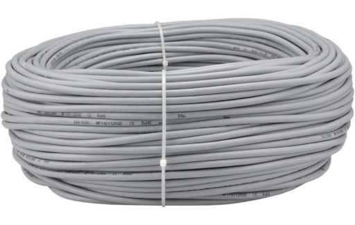 Kábel, tienený, lankový ovládací kábel LIYCY 5x1 sivý COPPER