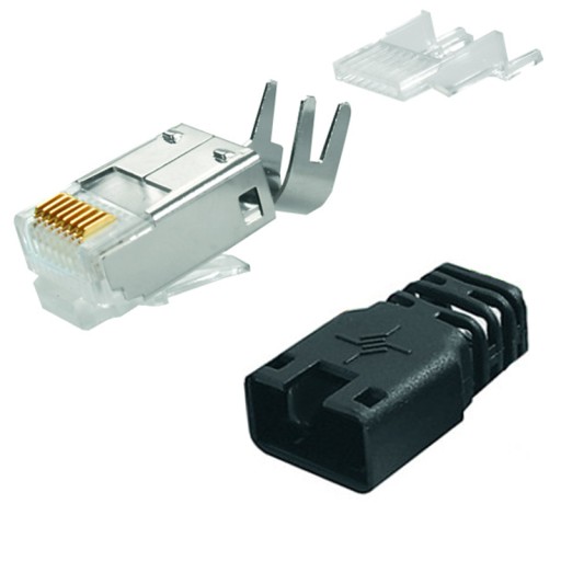 Telegartner RJ45 zástrčka 6 6a 7 s čiernym krytom