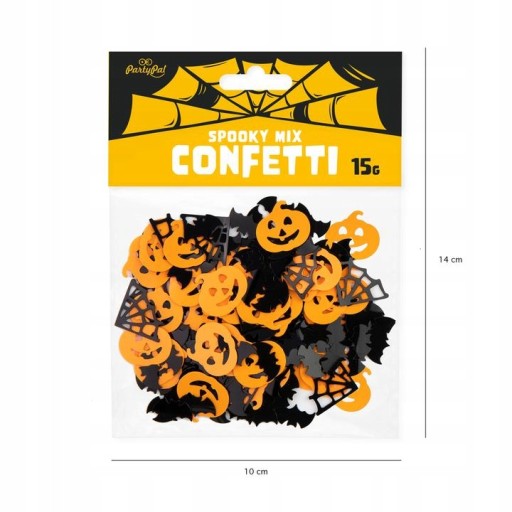 Halloweenske konfety - tekvice, pavučiny, netopiere