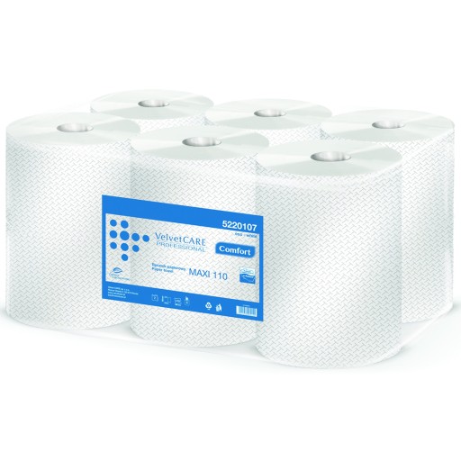 Papierová utierka do zásobníka Velvet Comfort, 2 vrstvy, celulóza, 110 m ks