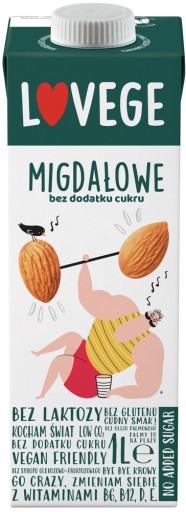 Lovege MANDĽOVÝ NÁPOJ MANDĽOVÉ Mlieko bez cukru